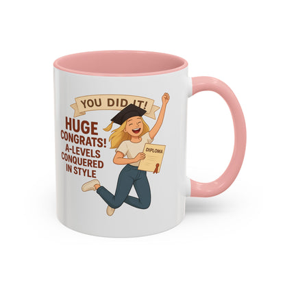 Celebratory Graduation Coffee Mug - 'You Did It!' A-Levels