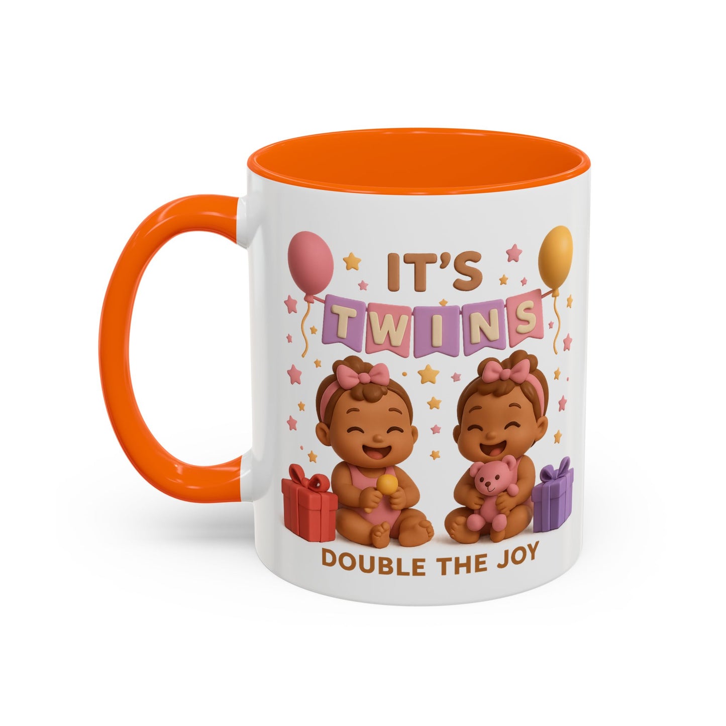 Twins Celebration Coffee Mug – Double the Joy, Gifts for New Parents, Baby Shower Favor, Sibling Gift, Cute Mug for Twins