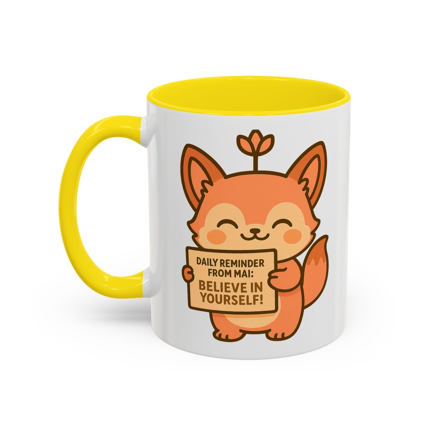 Motivational Accent Coffee Mug - 'Trust Your Intuition' & 'Believe In Yourself!'