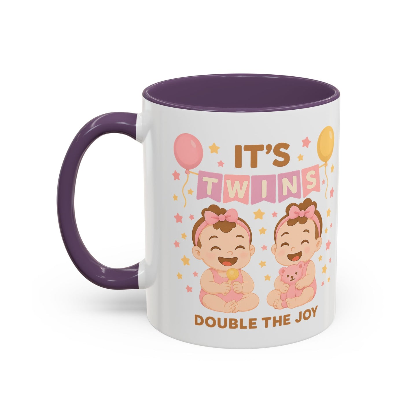 Twin Celebration Coffee Mug, Cute Twins Mug for Parents, Baby Shower Gift, Personalized Coffee Cup, Double the Joy Mug