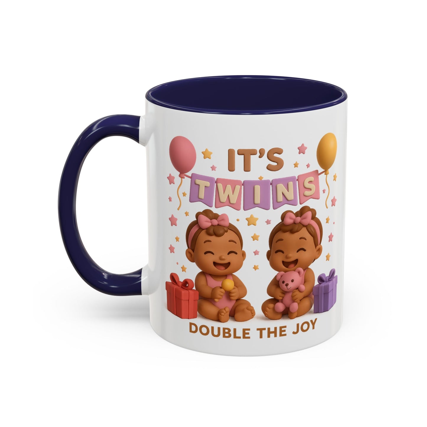 Twins Celebration Coffee Mug – Double the Joy, Gifts for New Parents, Baby Shower Favor, Sibling Gift, Cute Mug for Twins