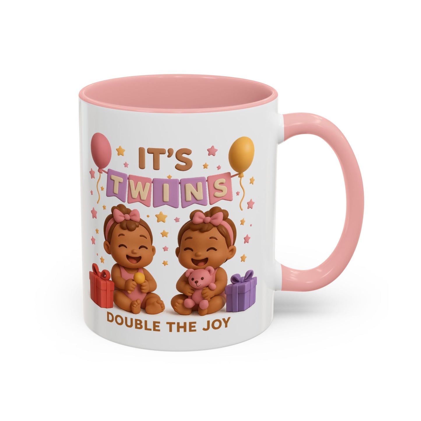 Twins Celebration Coffee Mug – Double the Joy, Gifts for New Parents, Baby Shower Favor, Sibling Gift, Cute Mug for Twins