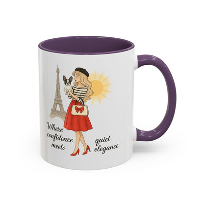 Elegant Confidence Coffee Mug - Inspiring Quote & Chic Design for Tea Lovers, Gifts for Her, Home Office Decor, Parisian Style