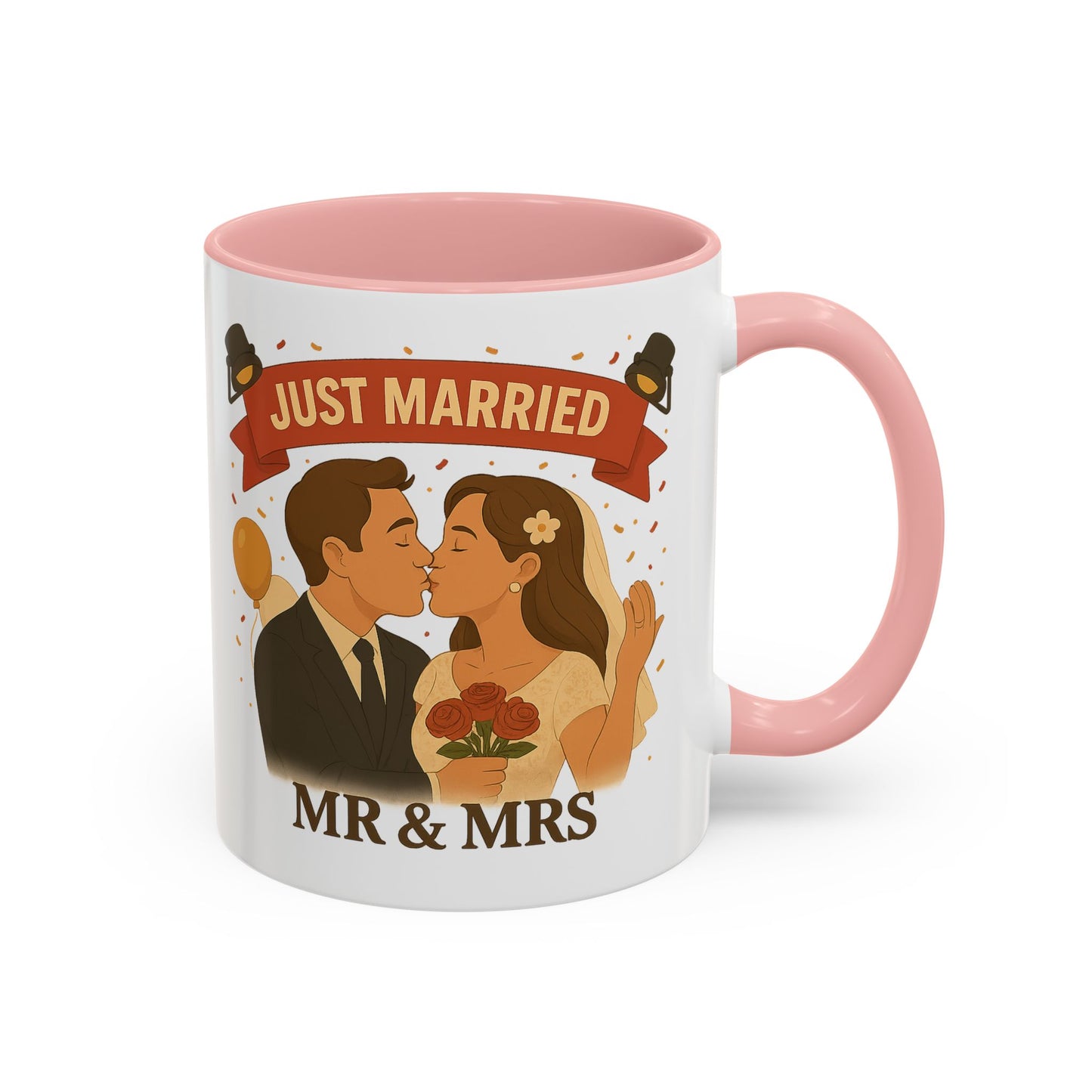 Just Married Coffee Mug | Wedding Gift | Newlywed Coffee Cup | Mr & Mrs Mug | Bride and Groom Drinkware
