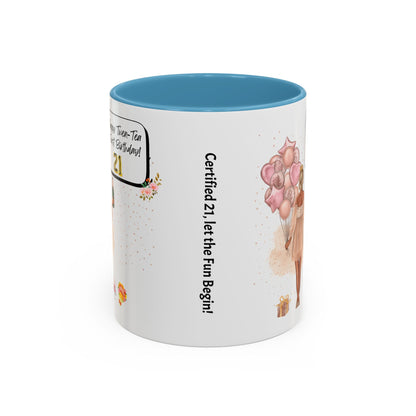 21st Birthday Celebration Coffee Mug, Funny Gift for Turning 21