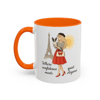 Elegant Confidence Coffee Mug - Inspiring Quote & Chic Design for Tea Lovers, Gifts for Her, Home Office Decor, Parisian Style