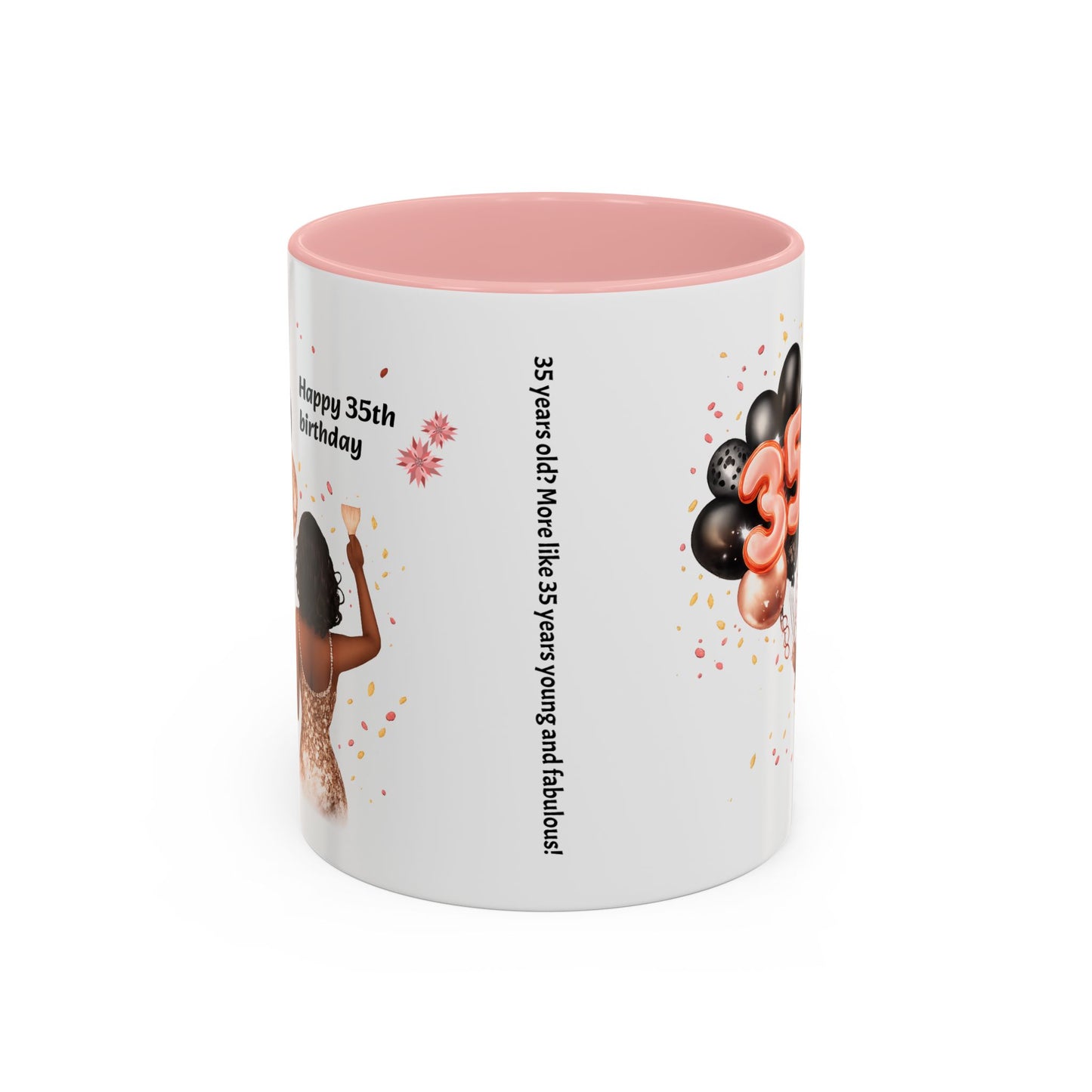 Accent Coffee 35th birthday woman with balloon Mug