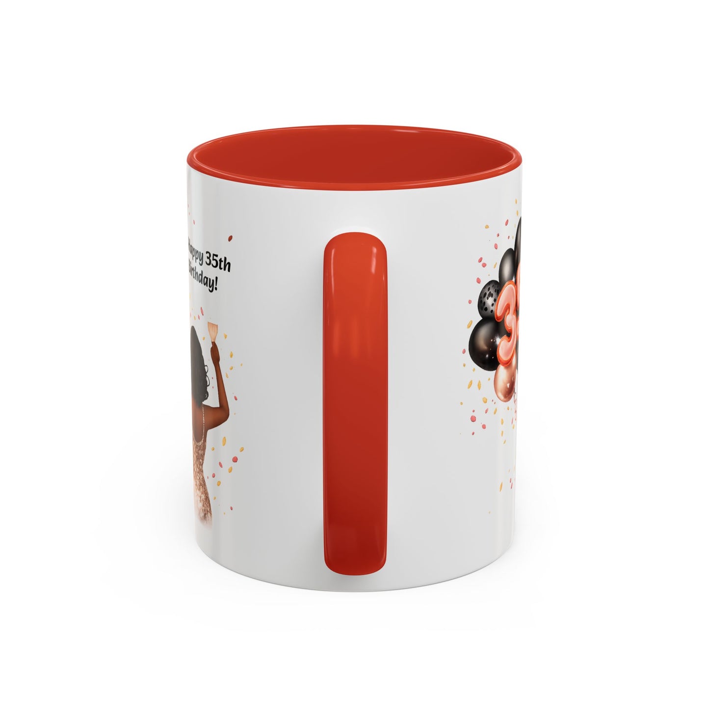 Accent Coffee 35th birthday woman with balloon Mug