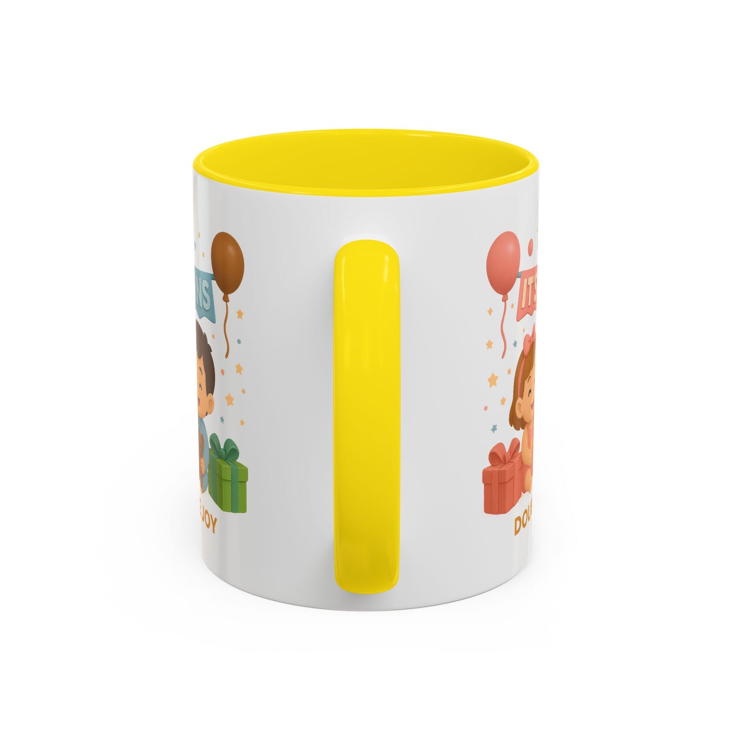 Funny Twin Celebration Coffee Mug - 'It's Twins, Double the Joy'