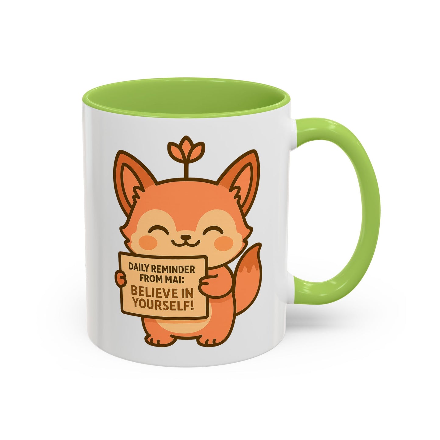 Motivational Accent Coffee Mug - 'Trust Your Intuition' & 'Believe In Yourself!'