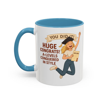 Celebratory Graduation Coffee Mug - 'You Did It!' A-Levels