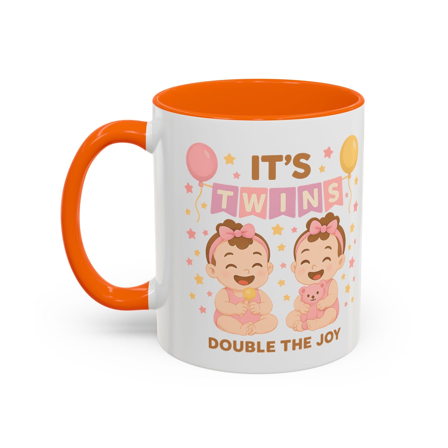 Twin Celebration Coffee Mug, Cute Twins Mug for Parents, Baby Shower Gift, Personalized Coffee Cup, Double the Joy Mug