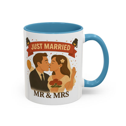 Just Married Coffee Mug | Wedding Gift | Newlywed Coffee Cup | Mr & Mrs Mug | Bride and Groom Drinkware