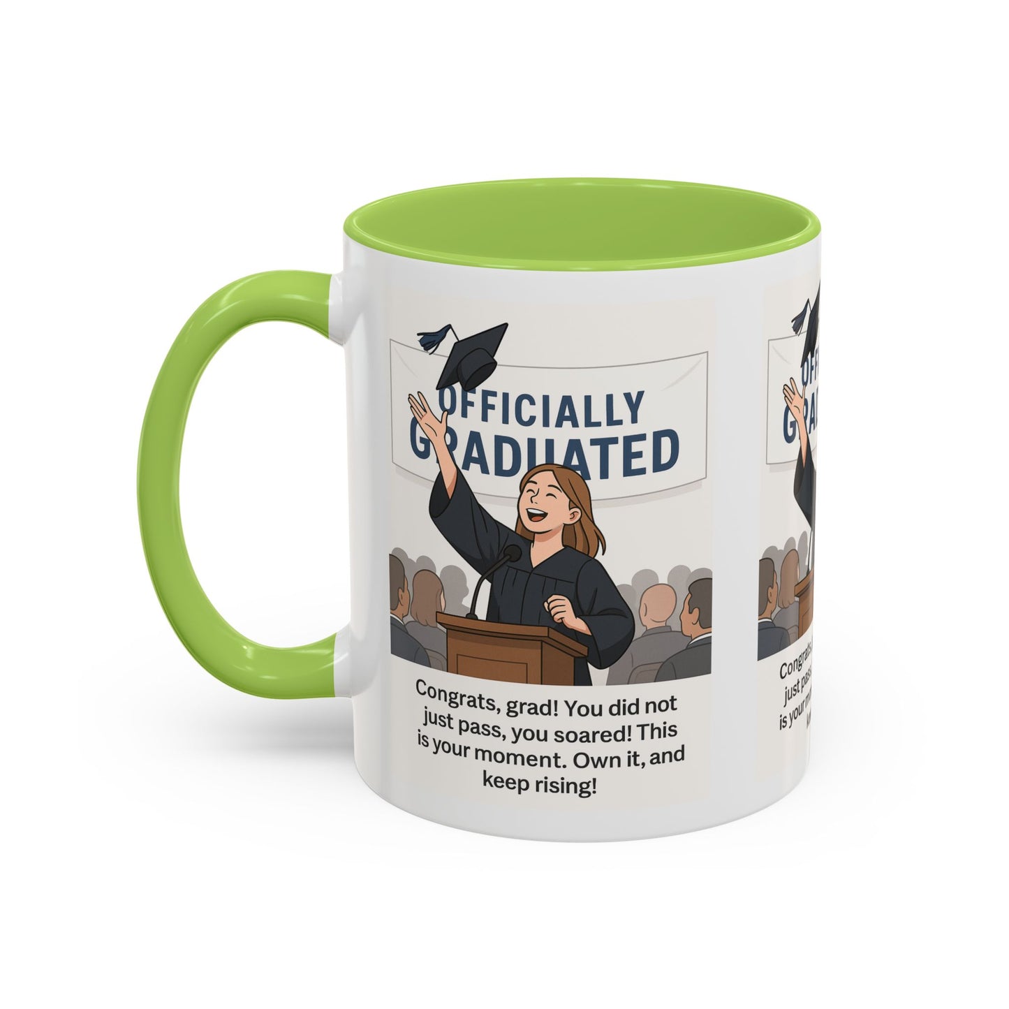 Officially Graduated Coffee Mug - Celebratory Graduation Gift for Grads - Motivational 11oz & 15oz Accent Mug