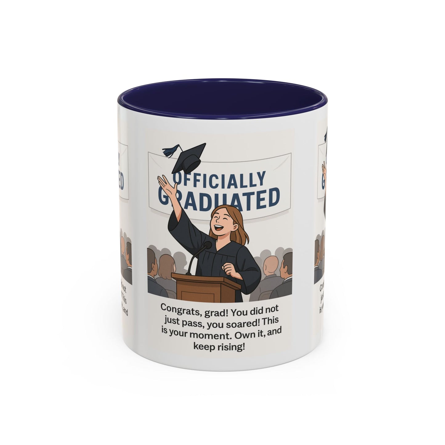 Officially Graduated Coffee Mug - Celebratory Graduation Gift for Grads - Motivational 11oz & 15oz Accent Mug