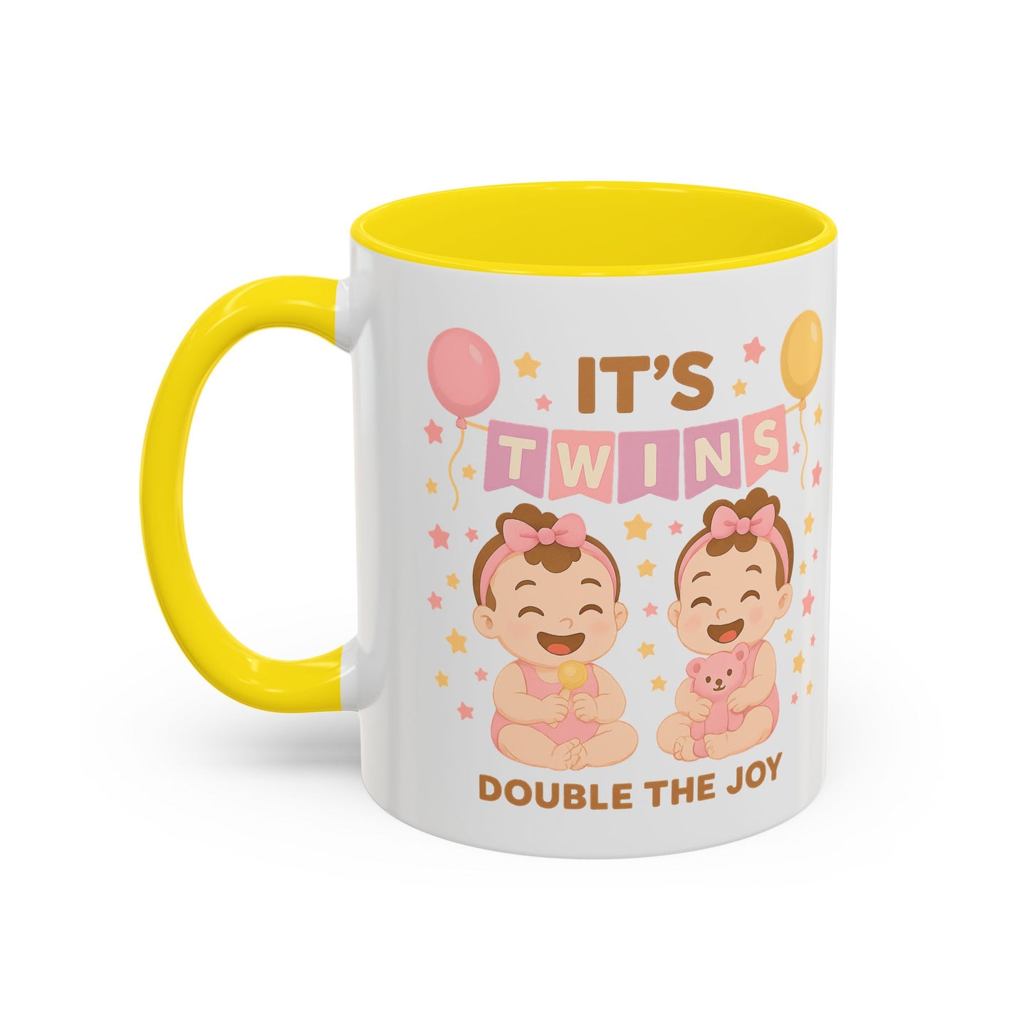 Twin Celebration Coffee Mug, Cute Twins Mug for Parents, Baby Shower Gift, Personalized Coffee Cup, Double the Joy Mug