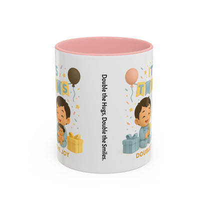 Twins Celebration Coffee Mug, Cute Twins Gift Mug, Baby Shower Mug, Newborn Gift, Double the Joy Mug