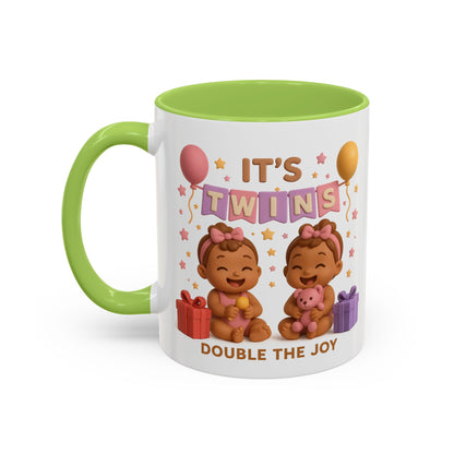 Twins Celebration Coffee Mug – Double the Joy, Gifts for New Parents, Baby Shower Favor, Sibling Gift, Cute Mug for Twins