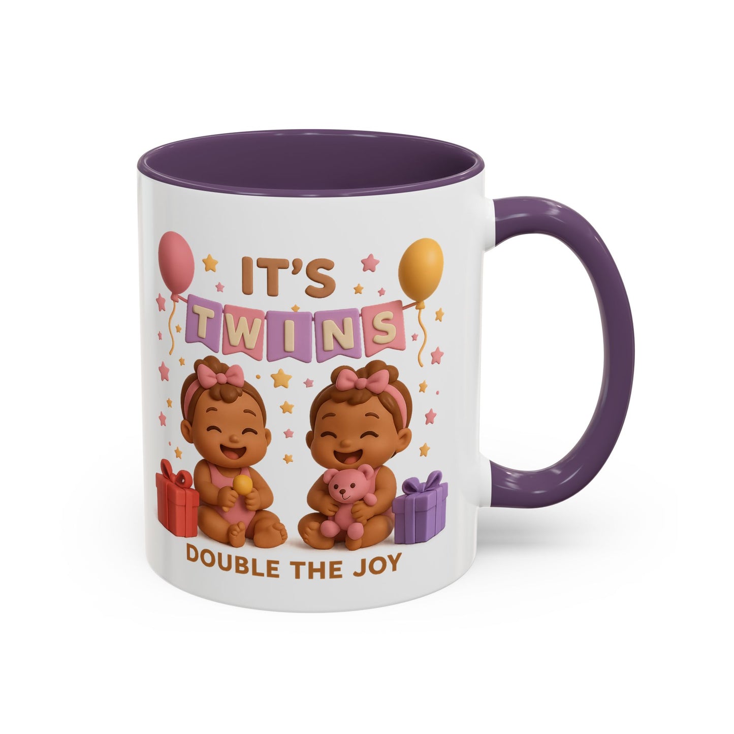 Twins Celebration Coffee Mug – Double the Joy, Gifts for New Parents, Baby Shower Favor, Sibling Gift, Cute Mug for Twins