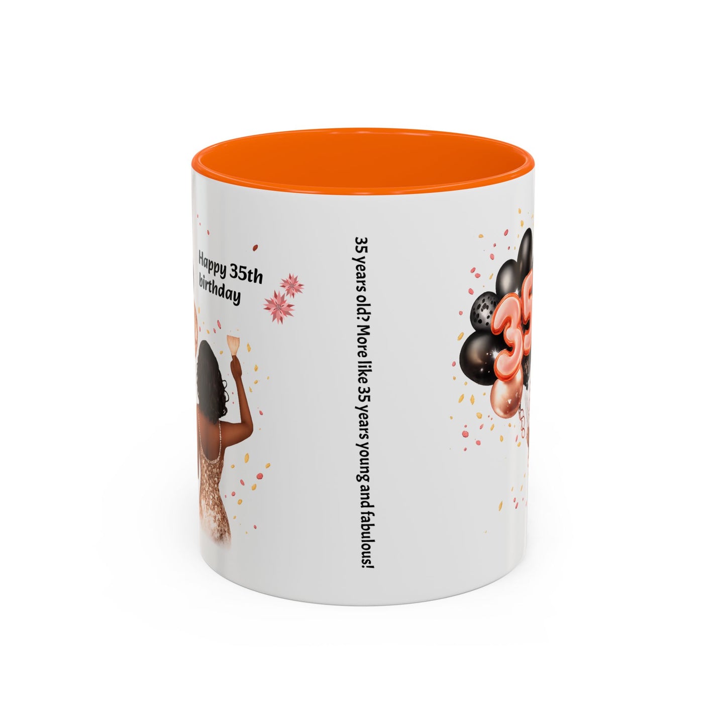 Accent Coffee 35th birthday woman with balloon Mug