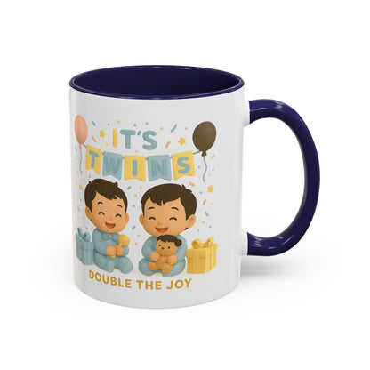 Twins Celebration Coffee Mug, Cute Twins Gift Mug, Baby Shower Mug, Newborn Gift, Double the Joy Mug