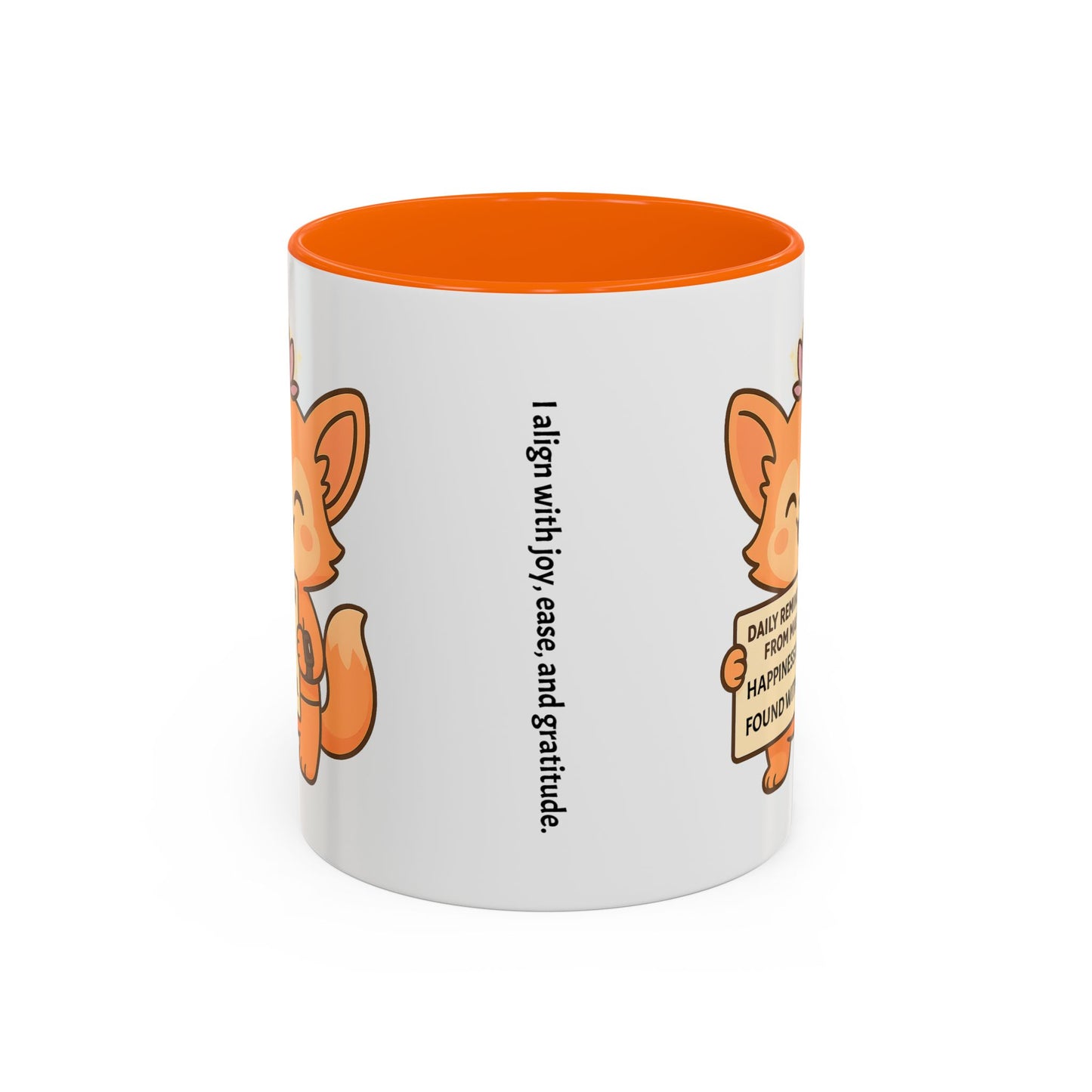 Cute Ms Mai Fox Inspirational Coffee Mug - Happiness is Found Within