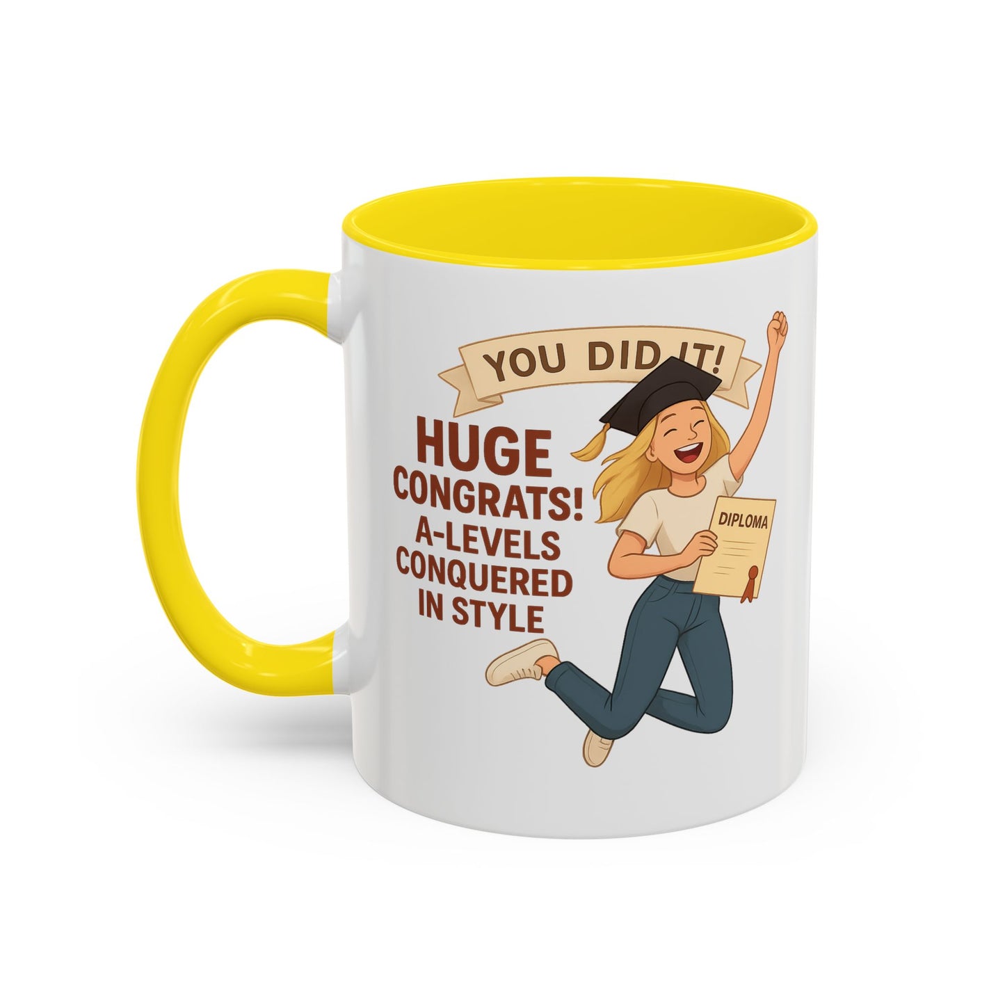 Celebratory Graduation Coffee Mug - 'You Did It!' A-Levels