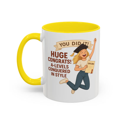 Celebratory Graduation Coffee Mug - 'You Did It!' A-Levels