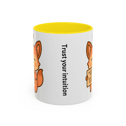 Motivational Accent Coffee Mug - 'Trust Your Intuition' & 'Believe In Yourself!'