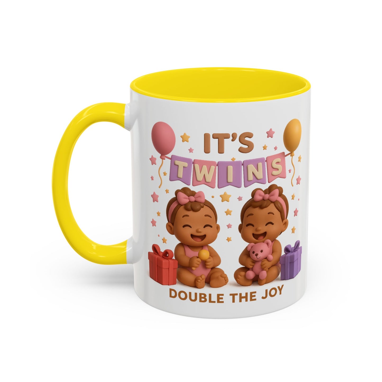 Twins Celebration Coffee Mug – Double the Joy, Gifts for New Parents, Baby Shower Favor, Sibling Gift, Cute Mug for Twins
