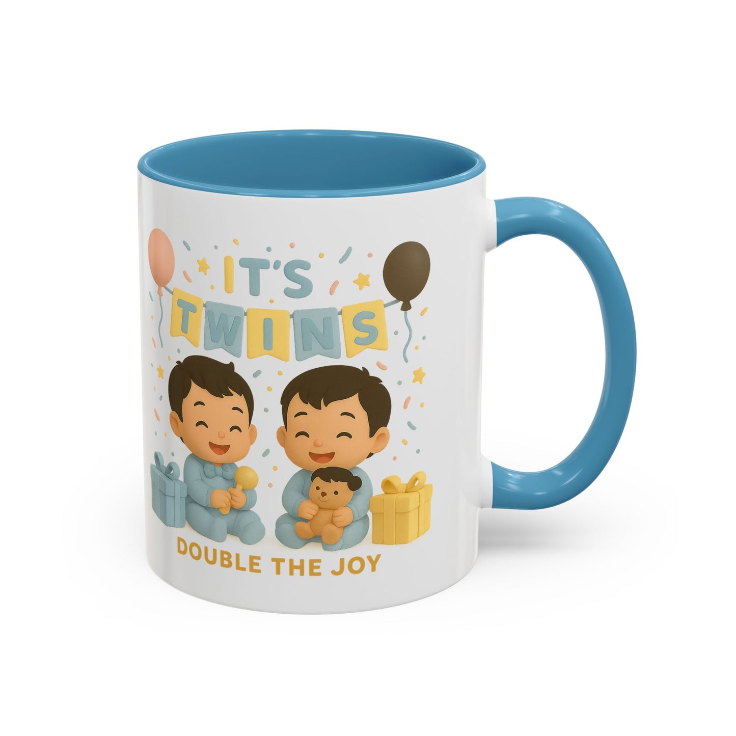 Twins Celebration Coffee Mug, Cute Twins Gift Mug, Baby Shower Mug, Newborn Gift, Double the Joy Mug