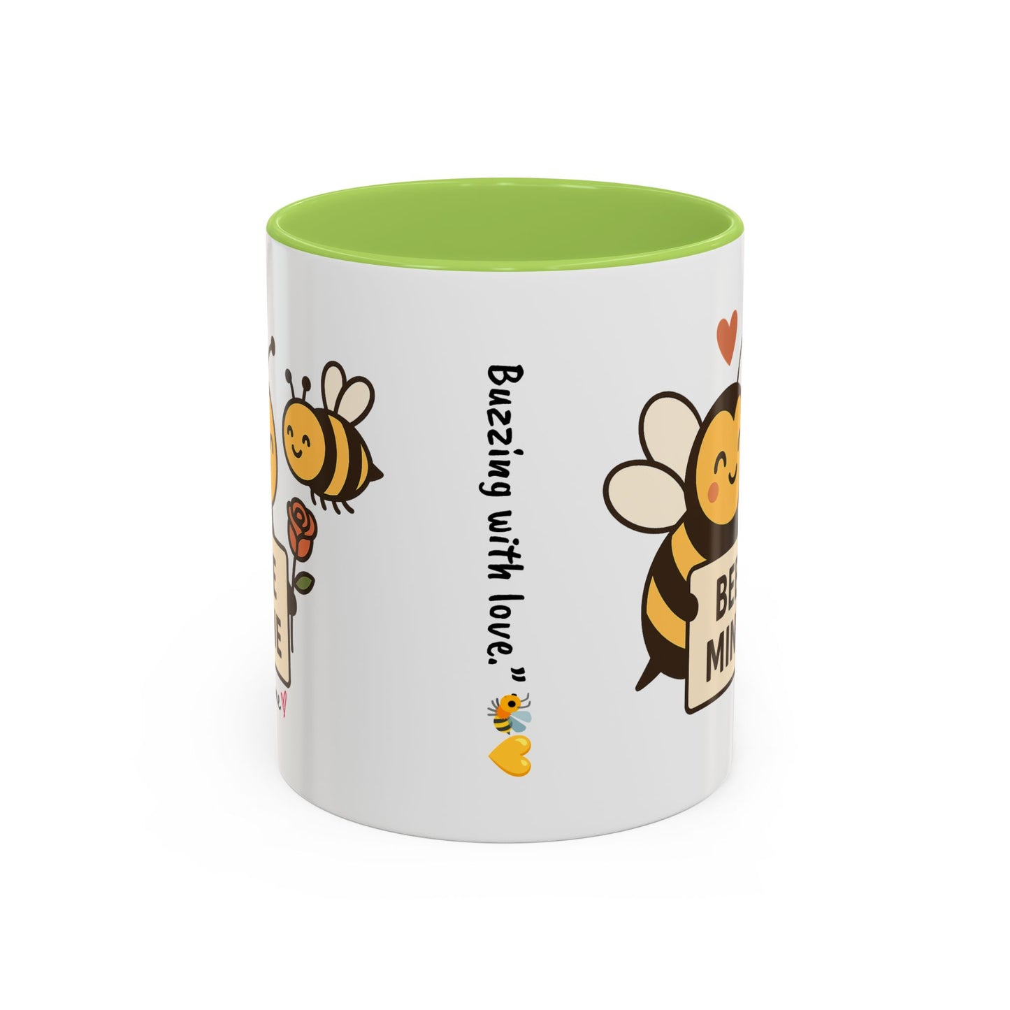 Bee Mine Accent Coffee Mug - Buzzing with Love, Cute Gift for Valentine’s Day, Best Friend, Love, Bee Lovers, Cozy Mornings