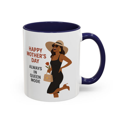 Queen Mode Mother's Day Coffee Mug | Stylish Black Accent Design