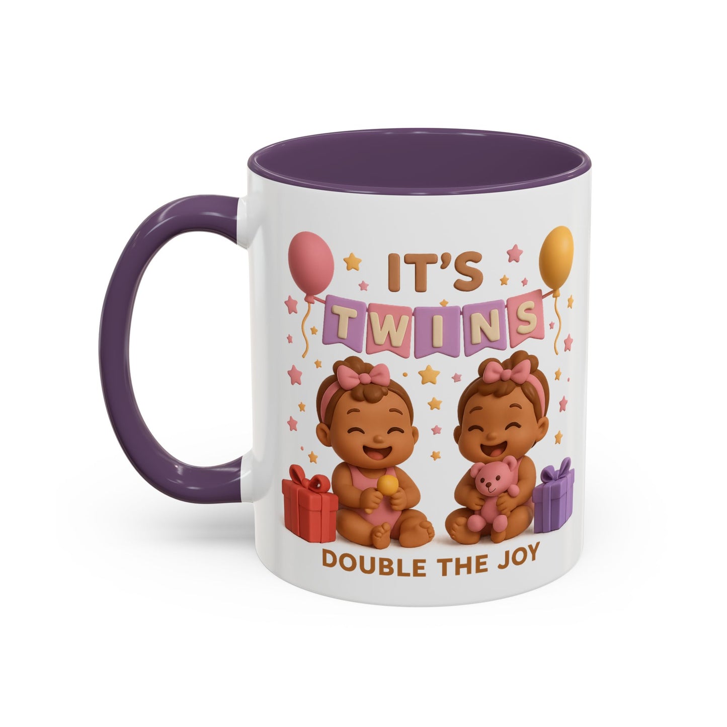 Twins Celebration Coffee Mug – Double the Joy, Gifts for New Parents, Baby Shower Favor, Sibling Gift, Cute Mug for Twins
