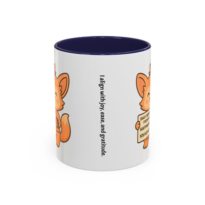 Cute Ms Mai Fox Inspirational Coffee Mug - Happiness is Found Within