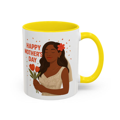 Elegant Mother's Day Accent Coffee Mug - Floral Gift, Tea Mug, Personalized Drinkware, Inspirational Cup, Birthday Present