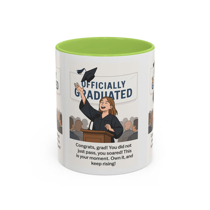 Officially Graduated Coffee Mug - Celebratory Graduation Gift for Grads - Motivational 11oz & 15oz Accent Mug