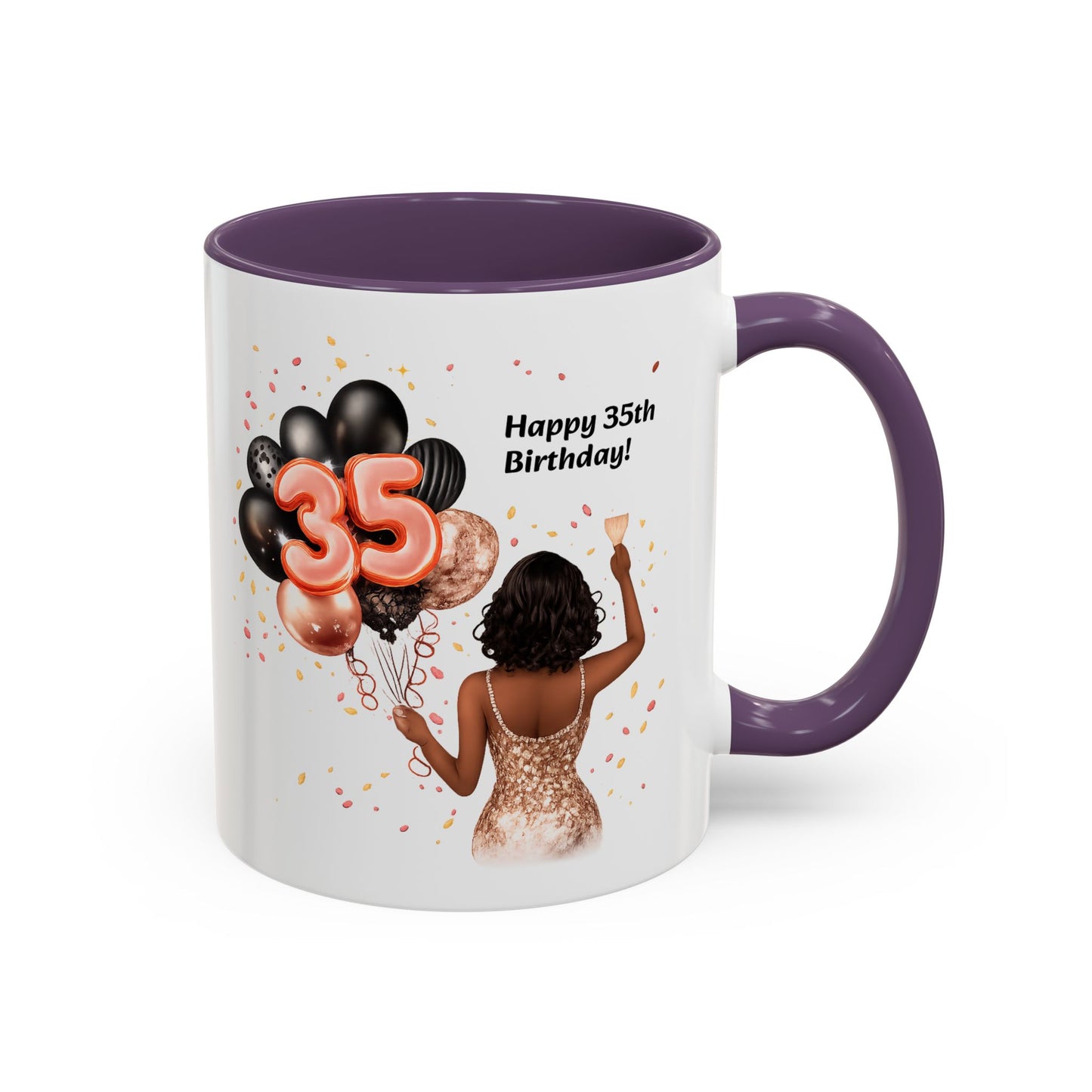 Accent Coffee 35th birthday woman with balloon Mug