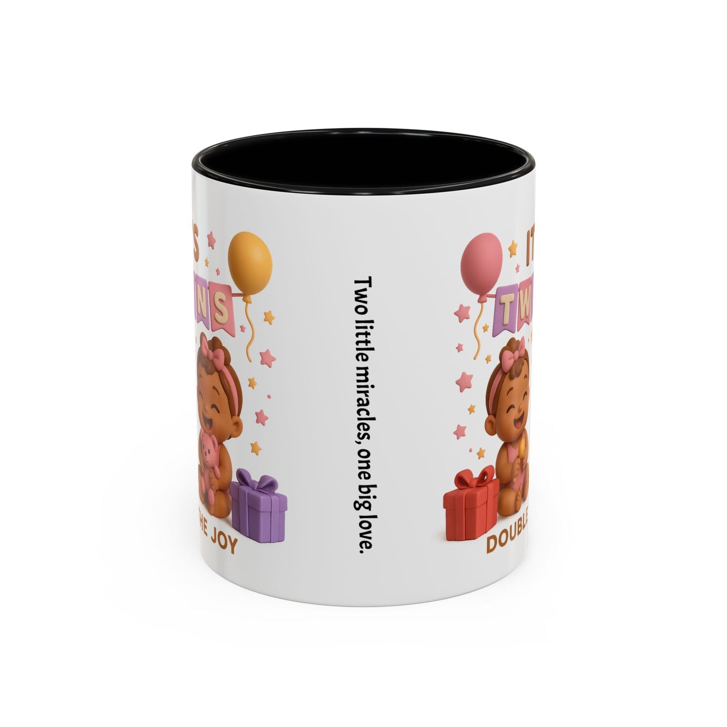 Twins Celebration Coffee Mug – Double the Joy, Gifts for New Parents, Baby Shower Favor, Sibling Gift, Cute Mug for Twins