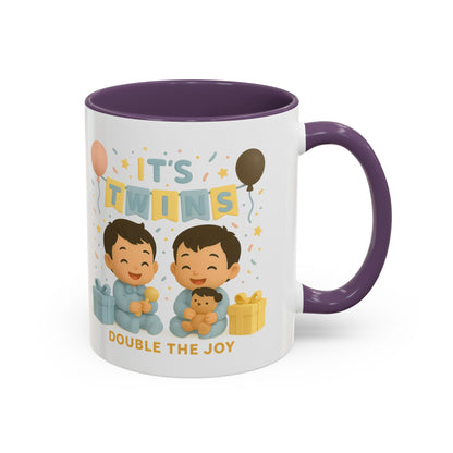 Twins Celebration Coffee Mug, Cute Twins Gift Mug, Baby Shower Mug, Newborn Gift, Double the Joy Mug
