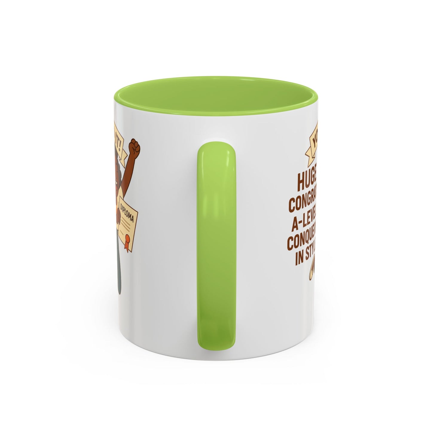 Celebratory Coffee Mug for Graduates, Graduation Gift, A-Level Congrats Mug, Stylish Coffee Cup for Students, Personalized Diploma Mug