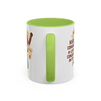 Celebratory Coffee Mug for Graduates, Graduation Gift, A-Level Congrats Mug, Stylish Coffee Cup for Students, Personalized Diploma Mug