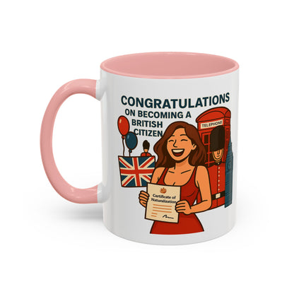 Celebratory British Citizenship Mug, Unique Gift for New Citizens, Fun Coffee Cup, Personal Achievement