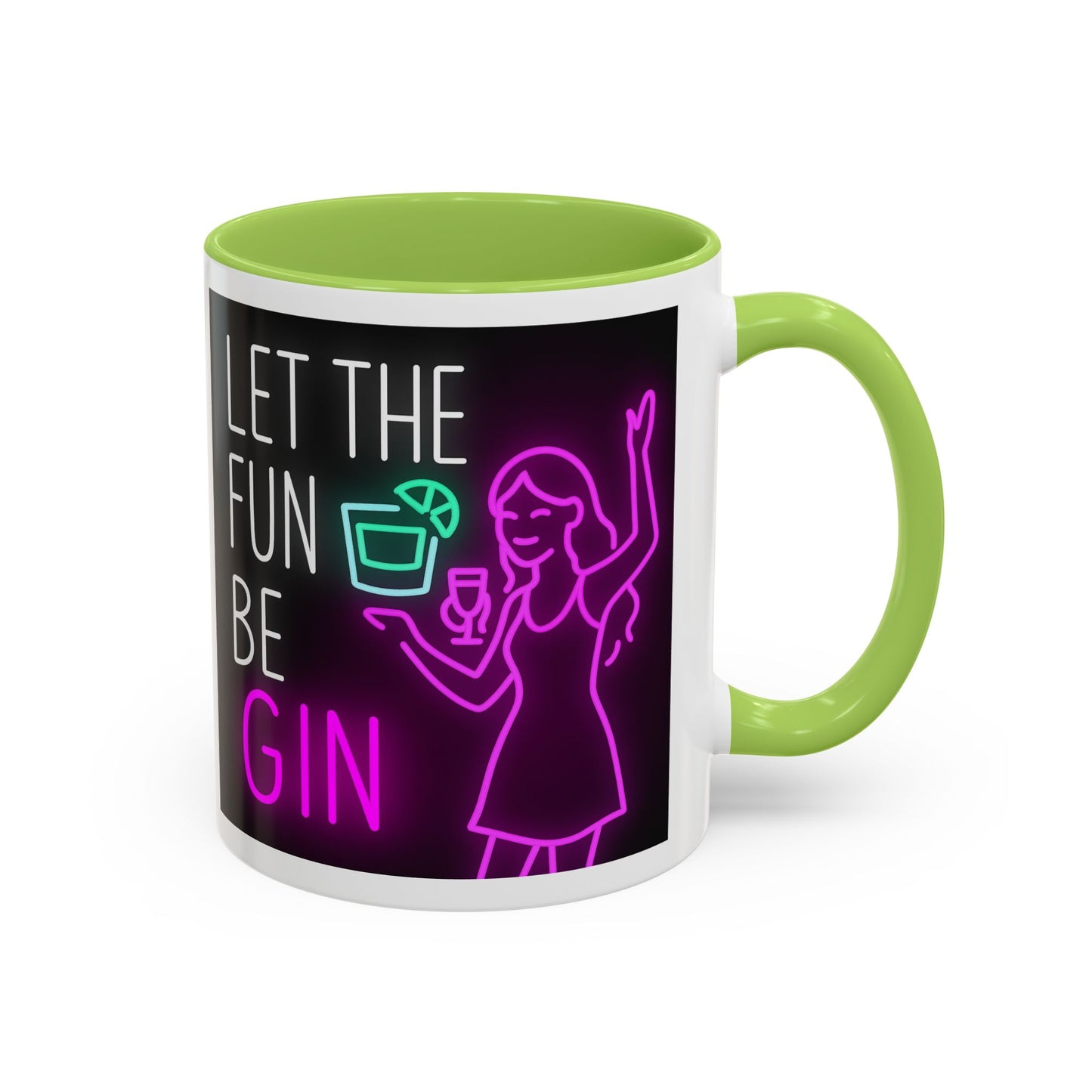 Neon Quote Coffee Mug, Fun Gin Mug, Party Drinkware, Gifts for Gin Lovers, Home Bar Decor, Playful Accent Mug