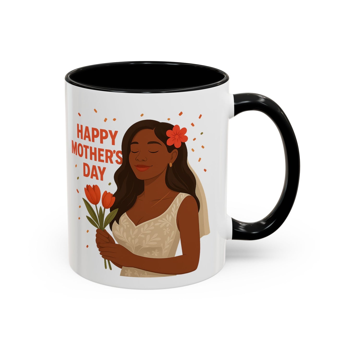 Elegant Mother's Day Accent Coffee Mug - Floral Gift, Tea Mug, Personalized Drinkware, Inspirational Cup, Birthday Present