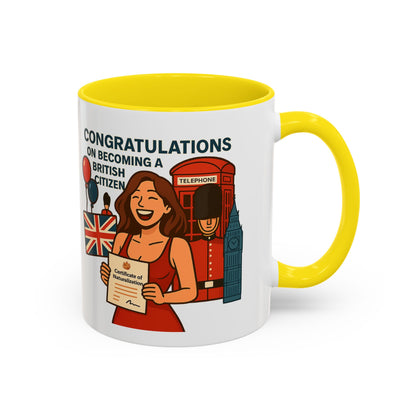 Celebratory British Citizenship Mug, Unique Gift for New Citizens, Fun Coffee Cup, Personal Achievement