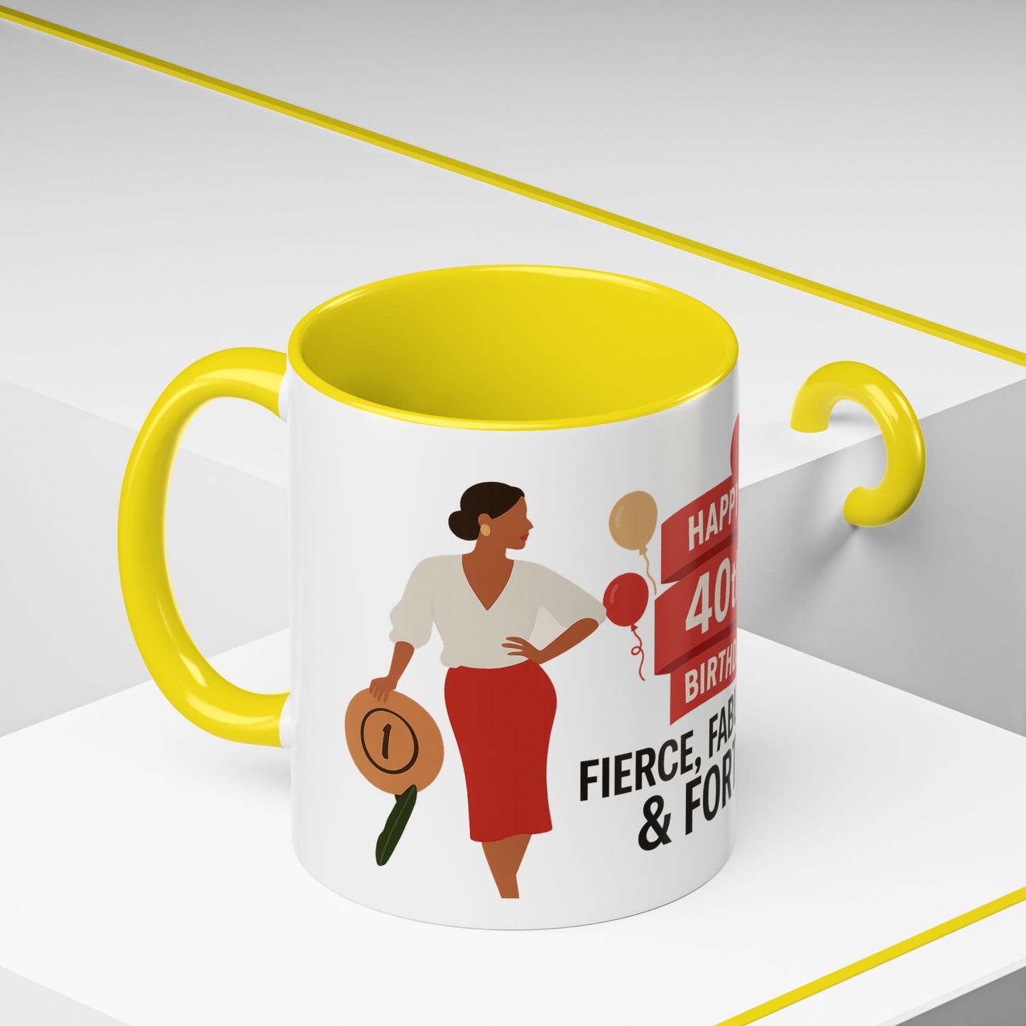 Happy 40th Birthday Coffee Mug — Fierce, Fabulous & Forty!