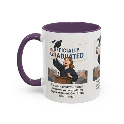 Officially Graduated Coffee Mug - Celebratory Graduation Gift for Grads - Motivational 11oz & 15oz Accent Mug