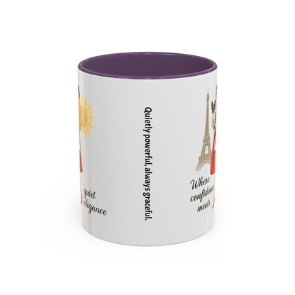 Elegant Confidence Coffee Mug - Inspiring Quote & Chic Design for Tea Lovers, Gifts for Her, Home Office Decor, Parisian Style