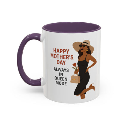 Queen Mode Mother's Day Coffee Mug | Stylish Black Accent Design